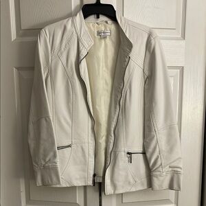 Christopher & Banks Cream faux leather Jacket.